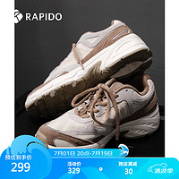Rapido 雳霹道 2024年春夏款系带运动鞋网眼舒适休闲鞋CQ4ZK3S07 米色 37