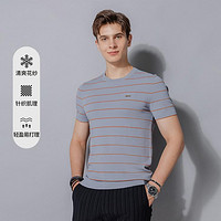 DIKENI 迪柯尼 专柜同款夏季舒适圆领条纹休闲针织衫男士短袖T恤