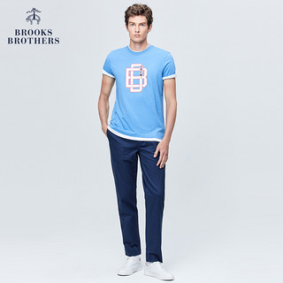 Brooks Brothers 男士夏棉质简约圆领印花休闲短袖T恤