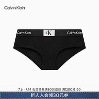 Calvin Klein内衣【CK96系列】女士字母满印ck棉质半包臀防夹臀内裤女QF7295AD UB1-太空黑 XS