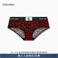 Calvin Klein内衣【CK96系列】女士字母满印ck棉质半包臀防夹臀内裤女QF7295AD ACJ-热烈红 S