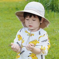 SUNDAY AFTERNOONS美国儿童男女孩宝宝大檐护颈鱼尾防晒户外遮阳帽沙滩徒步UPF50+ 米白色 M（年龄2-5岁) 50-53cm