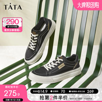 他她(TATA)舒适板鞋男软底透气简约休闲平底鞋夏季新款0AR01BM3 黑色