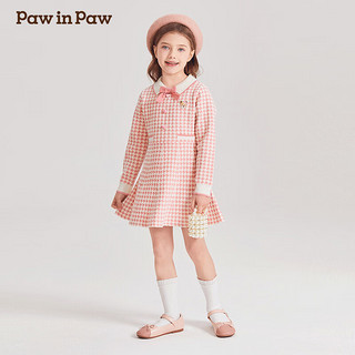 PawinPaw卡通小熊童装2024年早秋女童毛织连衣裙甜美舒适 粉红色/25 110cm
