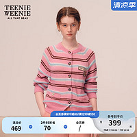 Teenie Weenie小熊春装渐变马海毛混纺空调开衫毛针织衫女 粉色 170/L