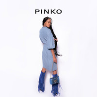 【年中特惠】PINKO 灯笼袖斜领牛仔裹身连衣裙100988A0MM