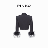 【季末精选】PINKO 2024春夏羽毛一粒扣短西装外套102865A1JX