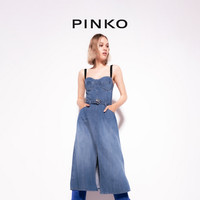 【年中特惠】PINKO 前开叉牛仔吊带连衣裙100700A0ML