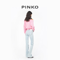 【季末精选】PINKO 2024春夏徽标腰带微喇浅色牛仔裤100166A1MQ