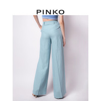 【季末】PINKO女装时尚纯色亚麻阔腿裤休闲裤1G17CUY7W3