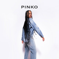 【年中特惠】PINKO 男友风宽松休闲花卉印花牛仔衬衫100817A0QN