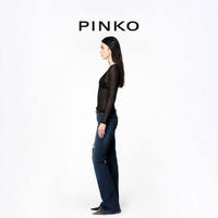 【季末精选】PINKO 2024春夏徽标腰带修身微喇牛仔裤100166A1MF