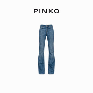 【年中特惠】PINKO 字母印花微喇牛仔长裤100561A0Q0