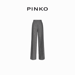 【年中特惠】PINKO 高腰阔腿格子西装直筒裤102257A07P