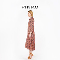 【季末精选】PINKO 2024春夏条纹油画印花收腰连衣裙102834A1KD