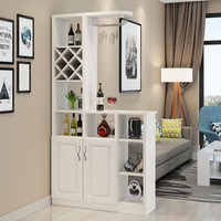 观行 客厅玄关酒柜简约现代隔断柜小户型家用吧台餐厅屏风门厅柜 110*30*200暖白欧式门