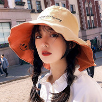 安之尚 渔夫帽女日系双面大沿帽子女韩版潮夏季百搭遮阳帽防晒遮脸太阳帽