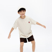 little MO&Co.套装两件装 little moco童装24夏装男女童纯棉休闲短袖短裤 砂杏色 140/68