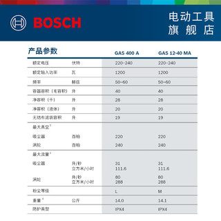 博世（BOSCH）GAS 400 A/GAS 12-40 MA专业重载级吸尘器无尘作业自动过滤清洁 GAS 400 A