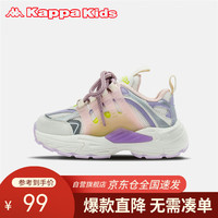 Kappa Kids卡帕春款童鞋男童运动鞋子拼色时尚女童系带休闲鞋
