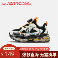 Kappa Kids卡帕男女童运动鞋舒适透气跑步鞋拼色简约时尚潮流童鞋黑色26码