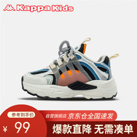 Kappa Kids卡帕春款童鞋男童运动鞋子拼色时尚女童系带休闲鞋蓝色28码 蓝色（升级款）