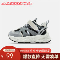 Kappa Kids卡帕童鞋男女童休闲运动鞋子网面轻便女童跑步鞋易穿脱黑色29码 黑色（升级款）