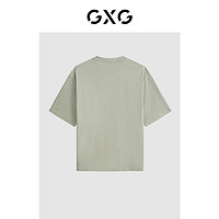 GXG 男装 双色休闲明线撞色刺绣圆领短袖t恤男 24年夏季清仓款
