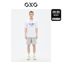 GXG男装 白色短袖T恤印花潮流 GE1440965E