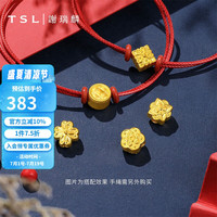 TSL 谢瑞麟 黄金转运珠5D硬金足金花串珠不含手绳 四瓣花 （约0.3g）