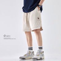 杜里尼美式潮牌夏季外穿运动短裤男宽松大码休闲薄款透气百搭直筒五分裤 米白 L