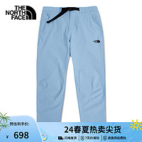 北面（The North Face）运动九分裤速干裤女户外吸湿透气春夏|7WCN QEO/蓝色 L/165/74A