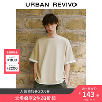 UR2024夏季新款男装潮流休闲撞色拼接假两件短袖T恤UML440086