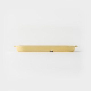 無印良品 MUJI（無印良品 ）  炻瓷 分格餐盘 大 餐具 家用 浅黄色 长25*宽18cm