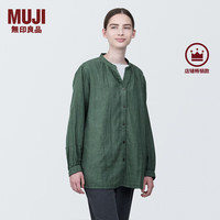 無印良品 MUJI（無印良品 ）女式 木棉混双层纱织长袖罩衫女士衬衫衬衣外套 BC2IZC4S 