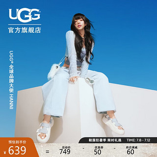 UGG【明星同款】夏季女士厚底束带凉鞋 1152686 WHT|白色 39