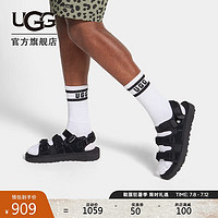 UGG夏季男士平底露趾凉鞋 1153095 BLK|黑色 45