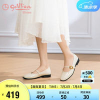 金利来(goldlion)女鞋平底单鞋女2024夏季简约真皮低跟玛丽珍鞋