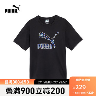 彪马（PUMA） 夏季男子休闲短袖T恤 BZ GPR GRAPHIC TEE 626869 黑色-01 S(170/92A)