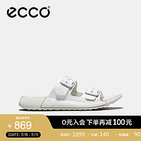 爱步（ECCO）拖鞋女 夏季凉拖鞋搭扣设计外穿时尚勃肯鞋 科摩206833 亮白色20683304002 38