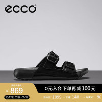 爱步（ECCO）拖鞋女 夏季凉拖鞋搭扣设计外穿时尚勃肯鞋 科摩206833 黑色20683301001 36