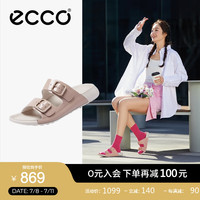 爱步（ECCO）拖鞋女 夏季凉拖鞋搭扣设计外穿时尚勃肯鞋 科摩206833 20683301084裸色 37