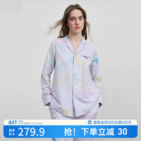 嫚熙(EMXEE)月子服睡衣产后家居服哺乳衣春秋季纱罗喂奶夏天 星月时空【哺乳吊带三件套】 M【Noble高端系列】