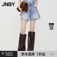 江南布衣 JNBY【商场同款】24夏新品牛仔短裤棉质直筒5O5E12510 996/牛仔洗白