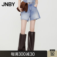江南布衣 JNBY24夏牛仔短裤棉质直筒5O5E12510 996/牛仔洗白 XS