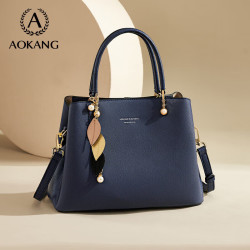 aokang奥康女款时尚手提包珍珠蓝