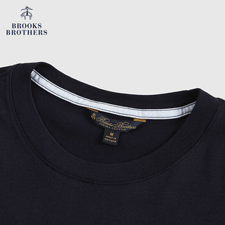 布克兄弟（BrooksBrothers）男士春秋休闲圆领薄款棉质短袖T恤 4004-藏青色 S