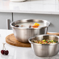 凌丰304不锈钢汤盆加厚加深洗菜盆汤碗和面盆沙拉盆调料盆 26cm/1个 3.7L