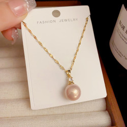 kose高丝简约精致气质珍珠钛钢项链时尚饰品小众设计感时尚百搭锁骨链