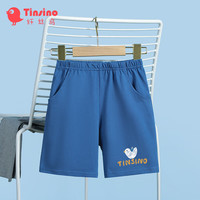 纤丝鸟（TINSINO）儿童裤子男女童短裤夏季薄款百搭五分裤 黄字小鸟牛仔蓝100